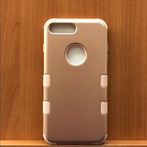 Rose gold three piece iPhone case.